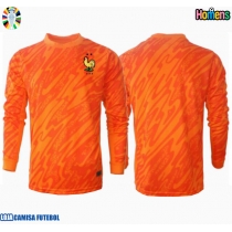 Camisa de Futebol França Goleiro Equipamento Secundário Europeu 2024 Manga Comprida